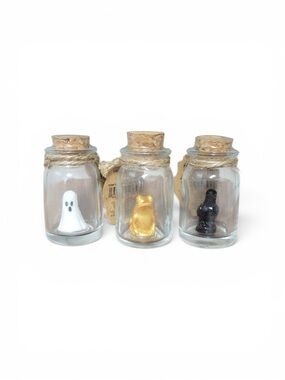Halloween Mini Potion Bottle Adopt a Ghost , Frog & Crow Glass Jar 2026 Set
